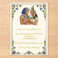 Egyptian Pharaoh Prince & Princess Wedding Invitat