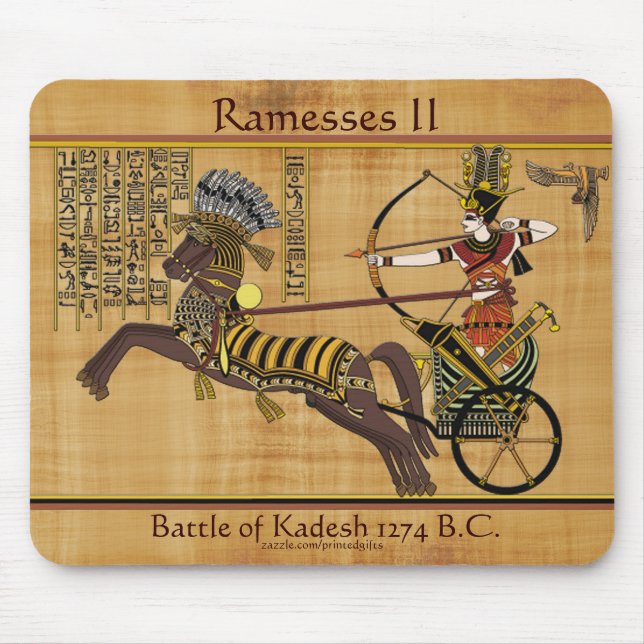 Egyptian Pharaoh Ramesses II & Chariot at Kadesh Mouse Pad (Front)