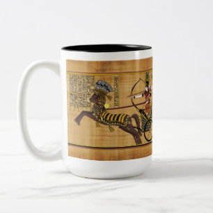 Egyptian Pharaoh Ramesses II & Chariot at Kadesh Two-Tone Coffee Mug