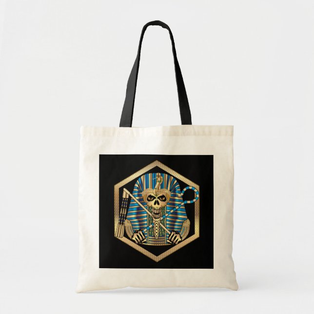 Egyptian Pharaoh Skull Tote Bag (Front)