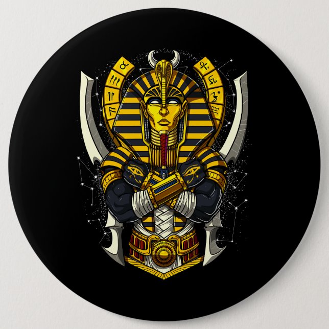 Egyptian Pharaoh Tutankhamun Ancient King Tut 6 Cm Round Badge (Front)