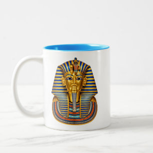 Egyptian Pharaoh Tutankhamun Gold Mask Egyptian Ar Two-Tone Coffee Mug