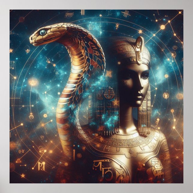 Egyptian Pharaoh with King Cobra Poster (Front)