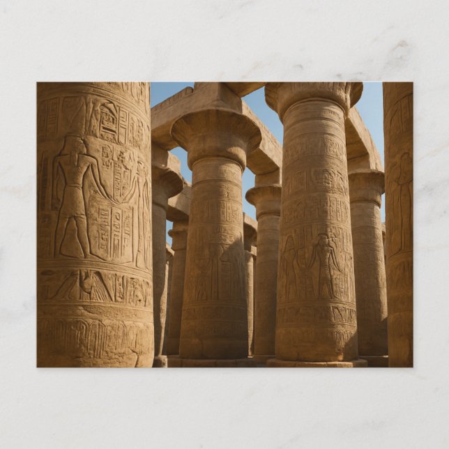 Egyptian Postcard Sacred Temple Hieroglyphs (Front)