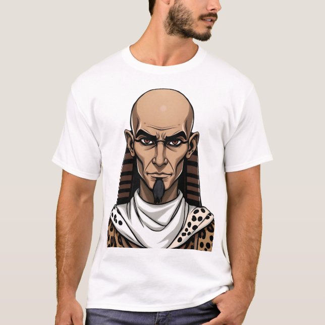 Egyptian Priest Face Illustration T-Shirt (Front)