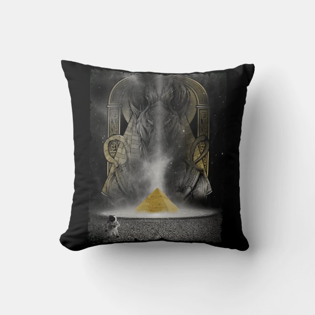 Egyptian Pyramid Aesthetic Moon Astronaut Anubis Cushion (Front)