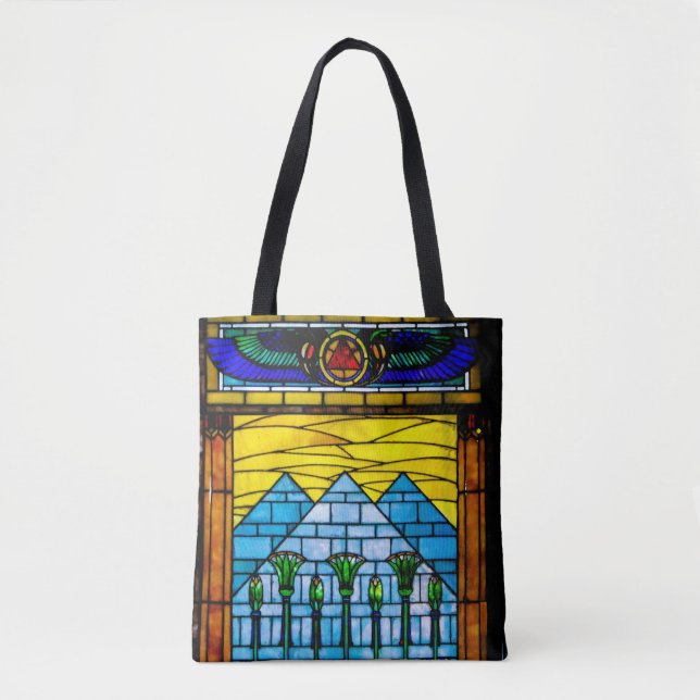 Egyptian Pyramid Tiffany-Style Tote Bag (Front)