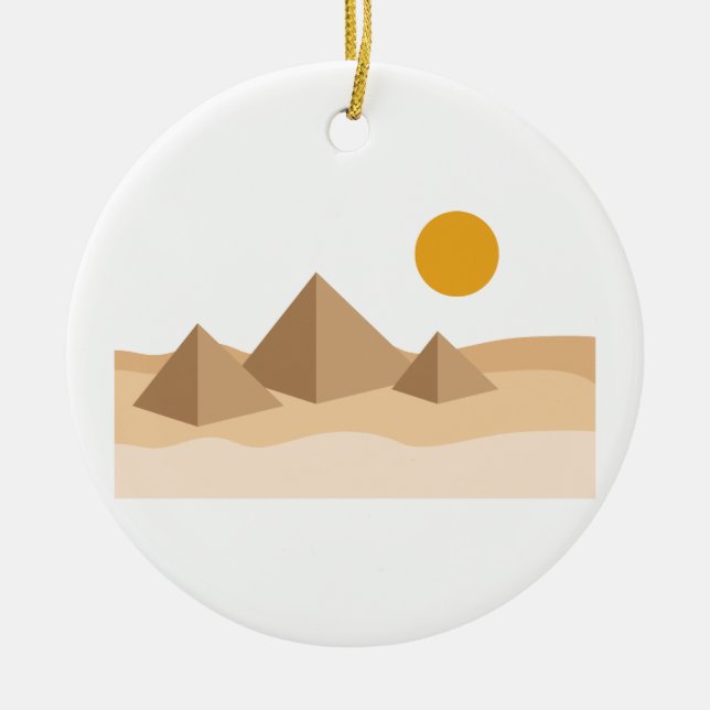Egyptian Pyramids Ceramic Ornament (Front)
