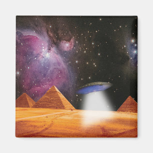 Egyptian Pyramids Giza Meets Space and UFO Magnet
