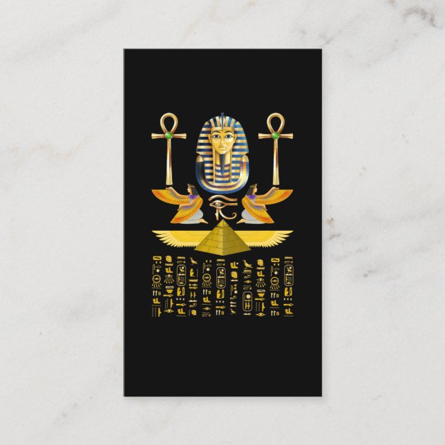 Egyptian Pyramids King Tut Pharaoh Tutankhamun Business Card (Front)