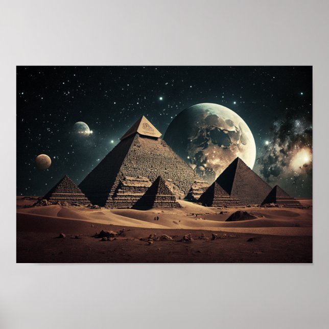 Egyptian Pyramids under a Mystical Sky Poster (Front)