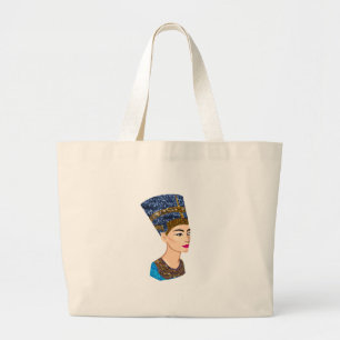 egyptian queen nefertiti large tote bag