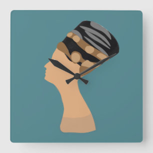 Egyptian queen Nefertiti Square Wall Clock