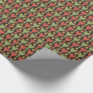 Egyptian Red Green Arrow Pattern Wrapping Paper