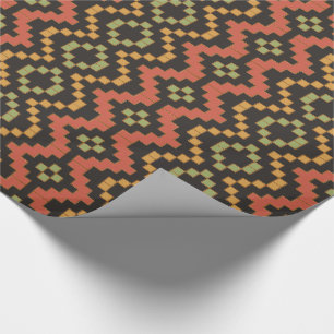 Egyptian Red Green Black Tribal Wrapping Paper