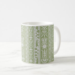 Egyptian Revival Stripes, Reed Green Coffee Mug
