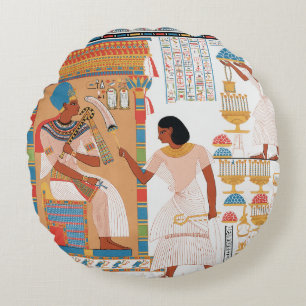 Egyptian Royal Design Round Cushion