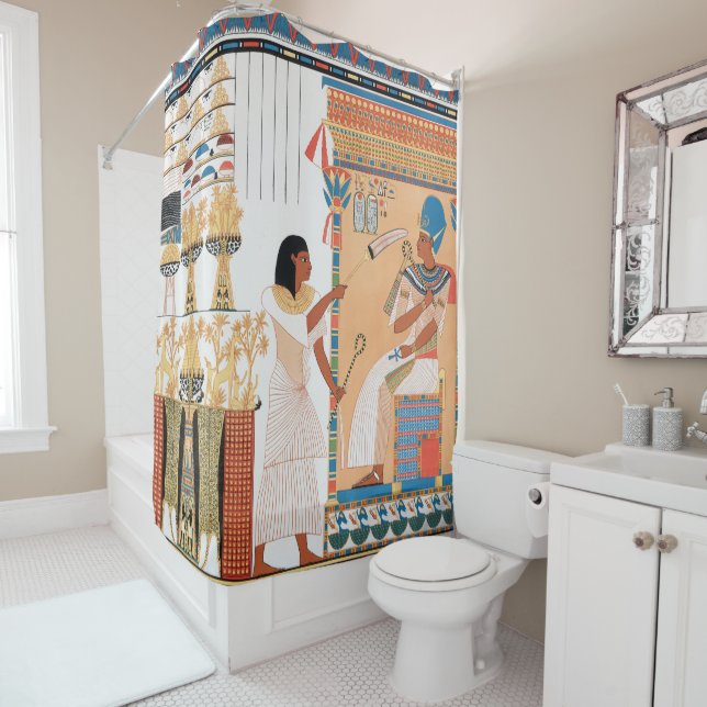 Egyptian Royal Design Shower Curtain (In Situ)