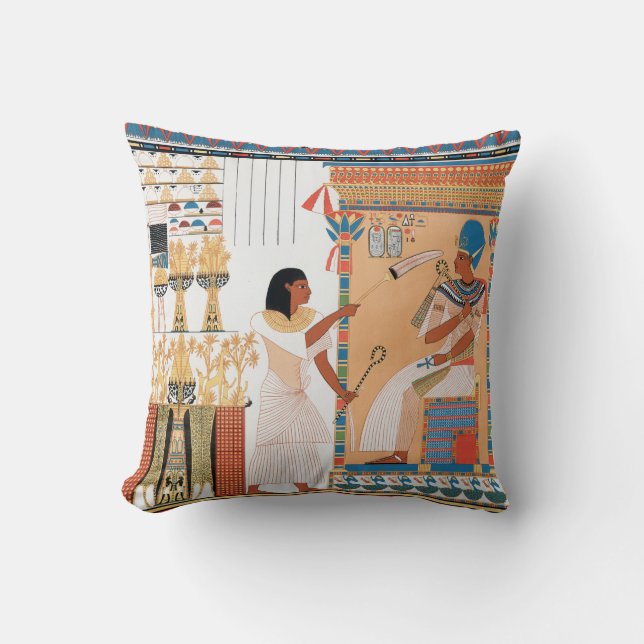 Egyptian Royal Design Throw Pillow (Front)