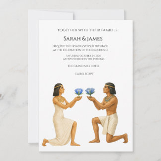 Egyptian Royal Lotus Wedding Invitation