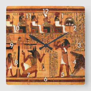 Egyptian Royal Papyrus Square Wall Clock