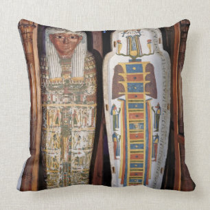 Egyptian sarcophagus covered with hieroglyphics (p cushion