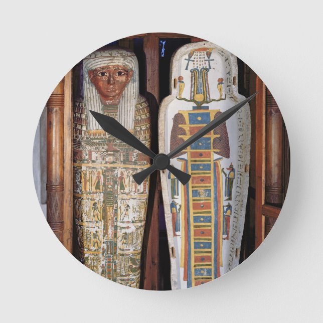 Egyptian sarcophagus covered with hieroglyphics (p round clock (Front)