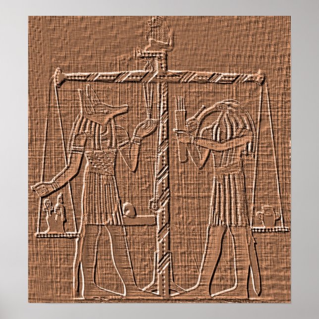 Egyptian Scales of Life Hieroglyph Poster (Front)