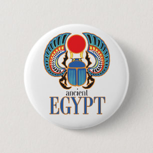 Egyptian scarab beetle. Ancient Egypt 6 Cm Round Badge