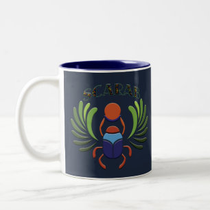 Egyptian Scarab Beetle. Ancient Egypt Classic  Two-Tone Coffee Mug