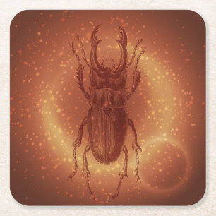 Egyptian Scarab Beetle Coaster Set