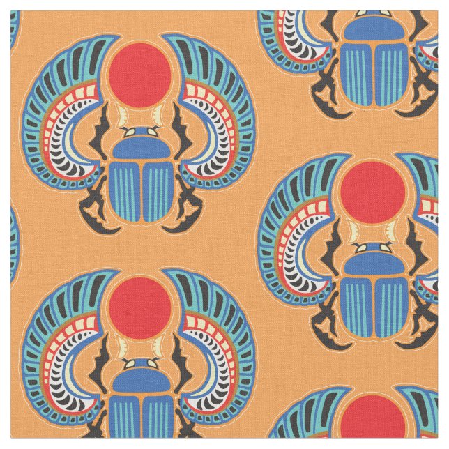 Egyptian scarab beetle fabric (Close Up)