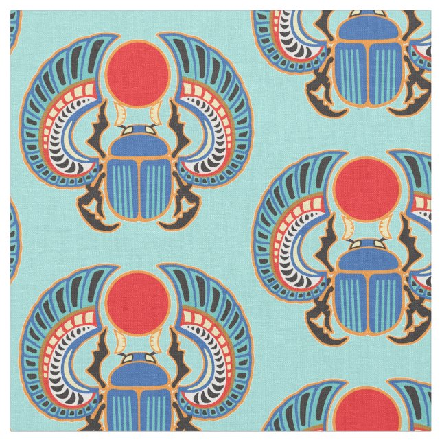 Egyptian scarab beetle fabric (Close Up)