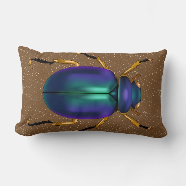 Egyptian Scarab Beetle Lumbar Cushion (Front)