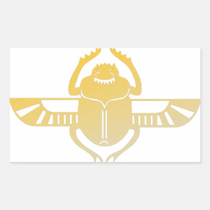 Egyptian scarab beetle. rectangular sticker
