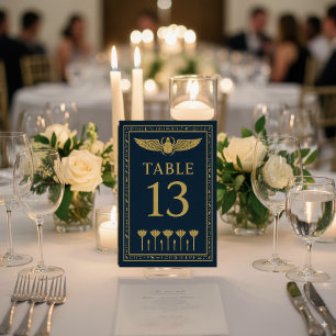 Egyptian Scarab & Lotus – Editable Table Number