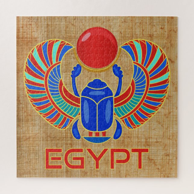 Egyptian Scarab With The Word Egypt Jigsaw Puzzle (Vertical)