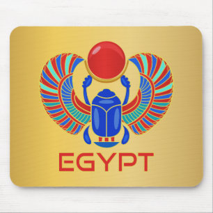 Egyptian Scarab With The Word Egypt Mouse Pad