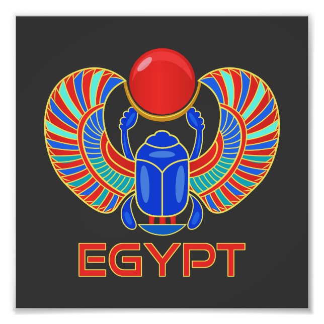 Egyptian Scarab With The Word Egypt Photo Print (Front)