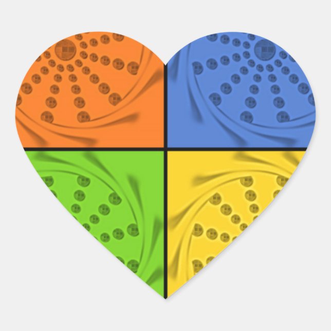 Egyptian Seamless set fabric pattern Heart Sticker (Front)