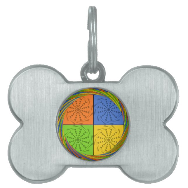 Egyptian Seamless set fabric pattern Pet ID Tag (Front)