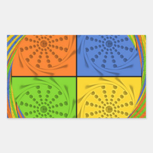 Egyptian Seamless set fabric pattern Rectangular Sticker