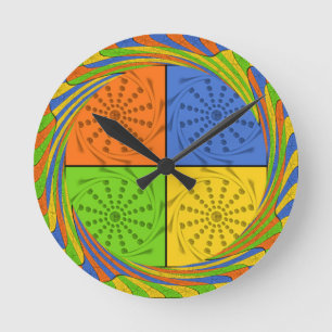 Egyptian Seamless set fabric pattern Round Clock