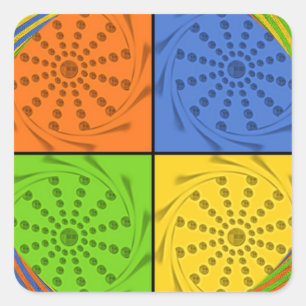 Egyptian Seamless set fabric pattern Square Sticker