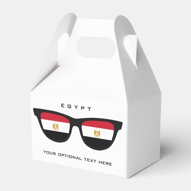 Egyptian Shades custom text & colour favour box (Front Side)