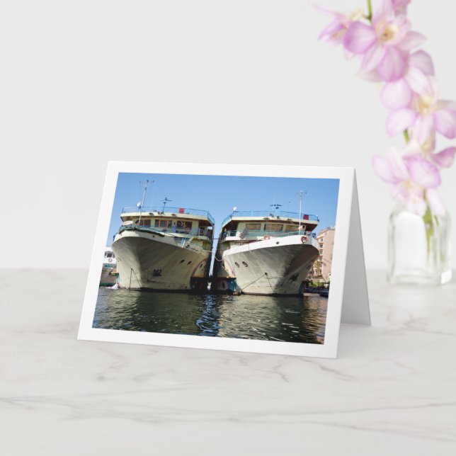 Egyptian Ships on the River Nile, Luxor Card (Orchid)
