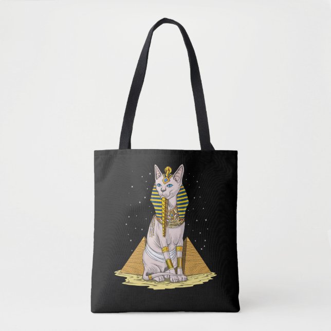 Egyptian Sphynx Cat Bastet Ancient Goddess Tote Bag (Front)