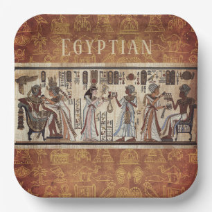 Egyptian Style, Ancient Egyptian Vintage Culture Paper Plate
