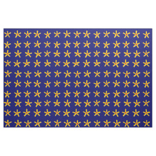 Egyptian Style Star Pattern - Deep Navy Blue Fabric