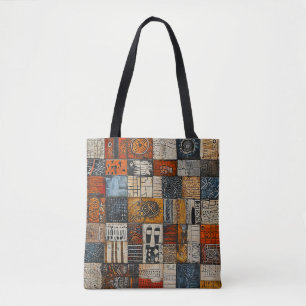 Egyptian style tiles on a wall tote bag